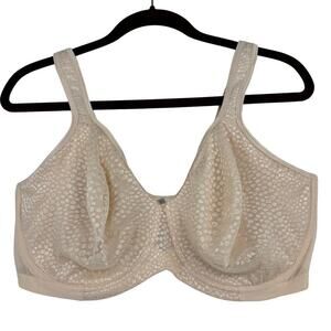 Breezies Underwire Diamond Shimmer Unpadded Support Bra Champagne Size 40DDD